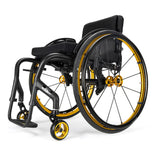 Quickie 5R rigid wheelchair, black frame with gold anodized parts
