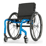 Quickie 5R from the front, blue frame