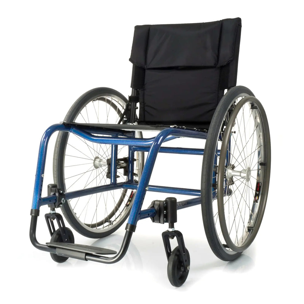 Quickie GP rigid wheelchair, blue frame