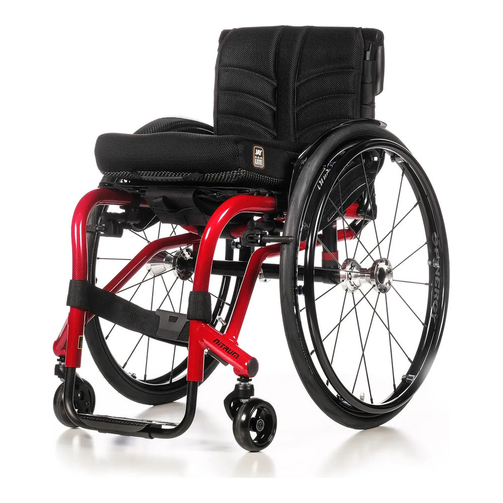 Quickie Nitrum Hybrid rigid wheelchair, red frame