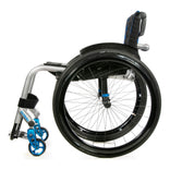 Quickie Nitrum Open frame, silver with blue anodized caster links