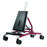 The Caribou base with the mast and lower body pad, the footrest and the foot-operated tilt