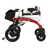 The Crocodile AT with add-ons: forearm supports with handgrips, hand brakes, anti-tips and a storage bag