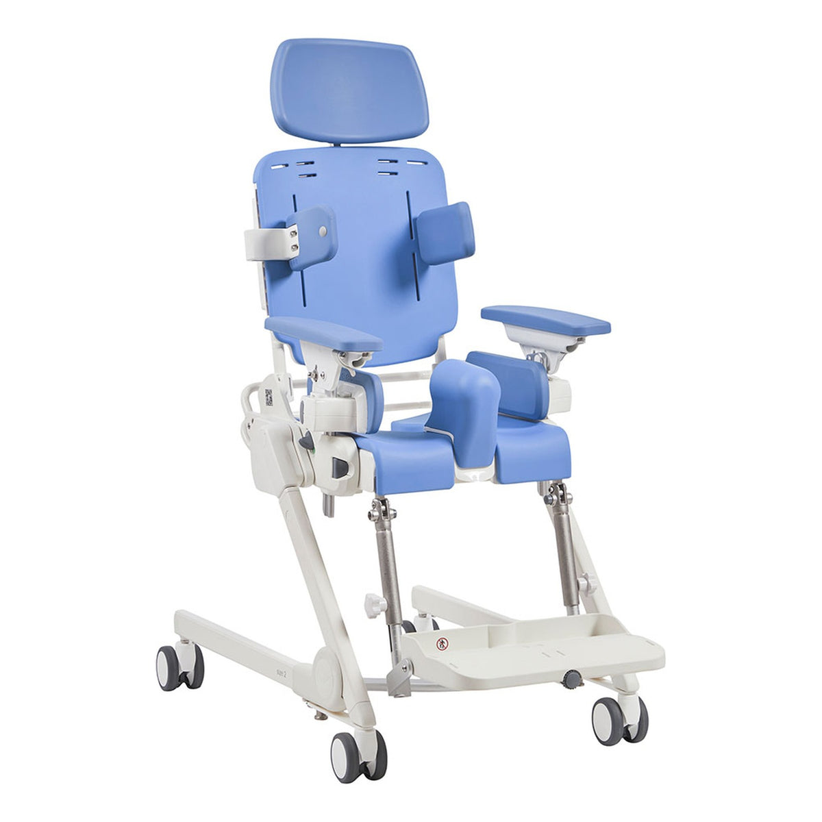 The R82 Flamingo Curo on the compact frame, with a head support, side supports, armrests and a foot support