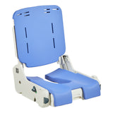 The Flamingo Curo seat and back with its blue PU inlays, without a frame