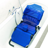 The Manatee in a bath tub on the bath tub frame
