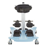 The Meerkat from the front, with a pelvic support, knee supports and sandals on the base plate