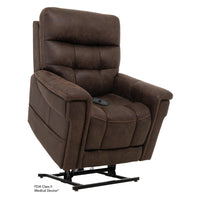 Pride VivaLift Radiance PLR-3955 lift chair in Walnut, lifted position