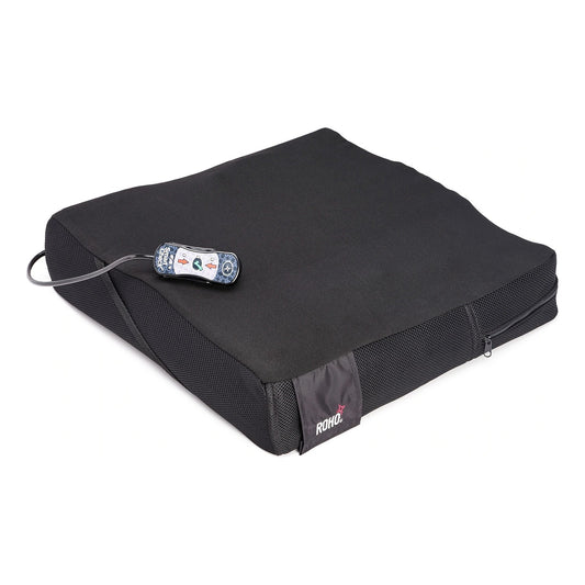 ROHO Hybrid Elite SR cushion in its cover, shown with Smart Check, which is sold separately