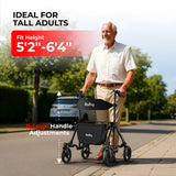 A man walking with the Compact Master II in Black on a paved path