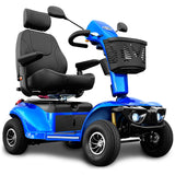 Shoprider Excursion, front view with the captain seat, tiller and headlights
