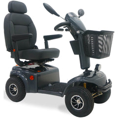 Shoprider Expedition XL4 mobility scooter in grey, front three-quarter view