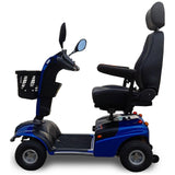 Shoprider Explorer, side view with the captain seat and front basket