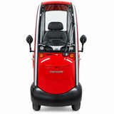 Shoprider Flagship, front view with the windshield and mirrors