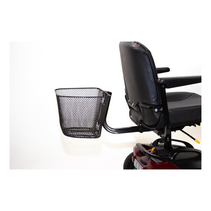 Shoprider large rear basket mounted behind a scooter seat