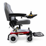 Shoprider Smartie power wheelchair in burgundy, side view