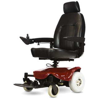 Shoprider Streamer Sport power wheelchair in red, front three-quarter view
