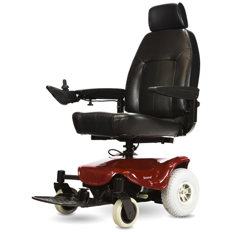 Shoprider Streamer Sport power wheelchair in red, front three-quarter view