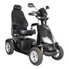 Merits Silverado Extreme four-wheel scooter in black, three-quarter view facing right