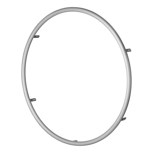 Spinergy brushed silver aluminum handrim at an angle, showing its mounting tabs
