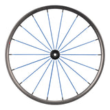 Spinergy CLX wheel with blue spokes