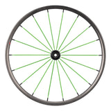 Spinergy CLX wheel with green spokes