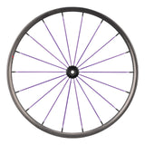 Spinergy CLX wheel with purple spokes