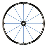 Spinergy Lite Extreme LX wheel with blue spokes and a black hub