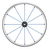 Spinergy LX FlexRim wheel with blue spokes
