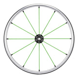 Spinergy LX FlexRim wheel with green spokes