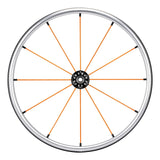 Spinergy LX FlexRim wheel with orange spokes
