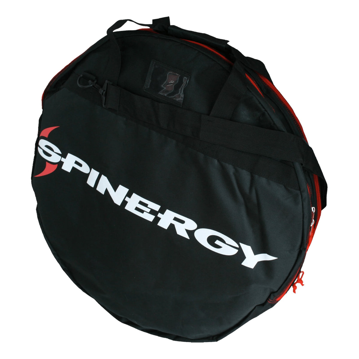 Spinergy padded wheel bag in black with the Spinergy name on the side