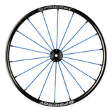 Spinergy SLX 18 wheel with blue spokes