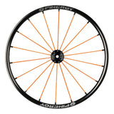 Spinergy SLX 18 wheel with orange spokes