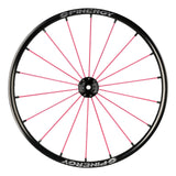 Spinergy SLX 18 wheel with pink spokes