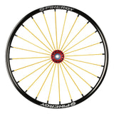 Spinergy SLX R10 wheel with yellow spokes