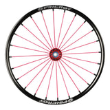 Spinergy SLX R10 wheel with pink spokes