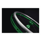Spinergy TC Max handrim on a wheel, close view of the oval shape