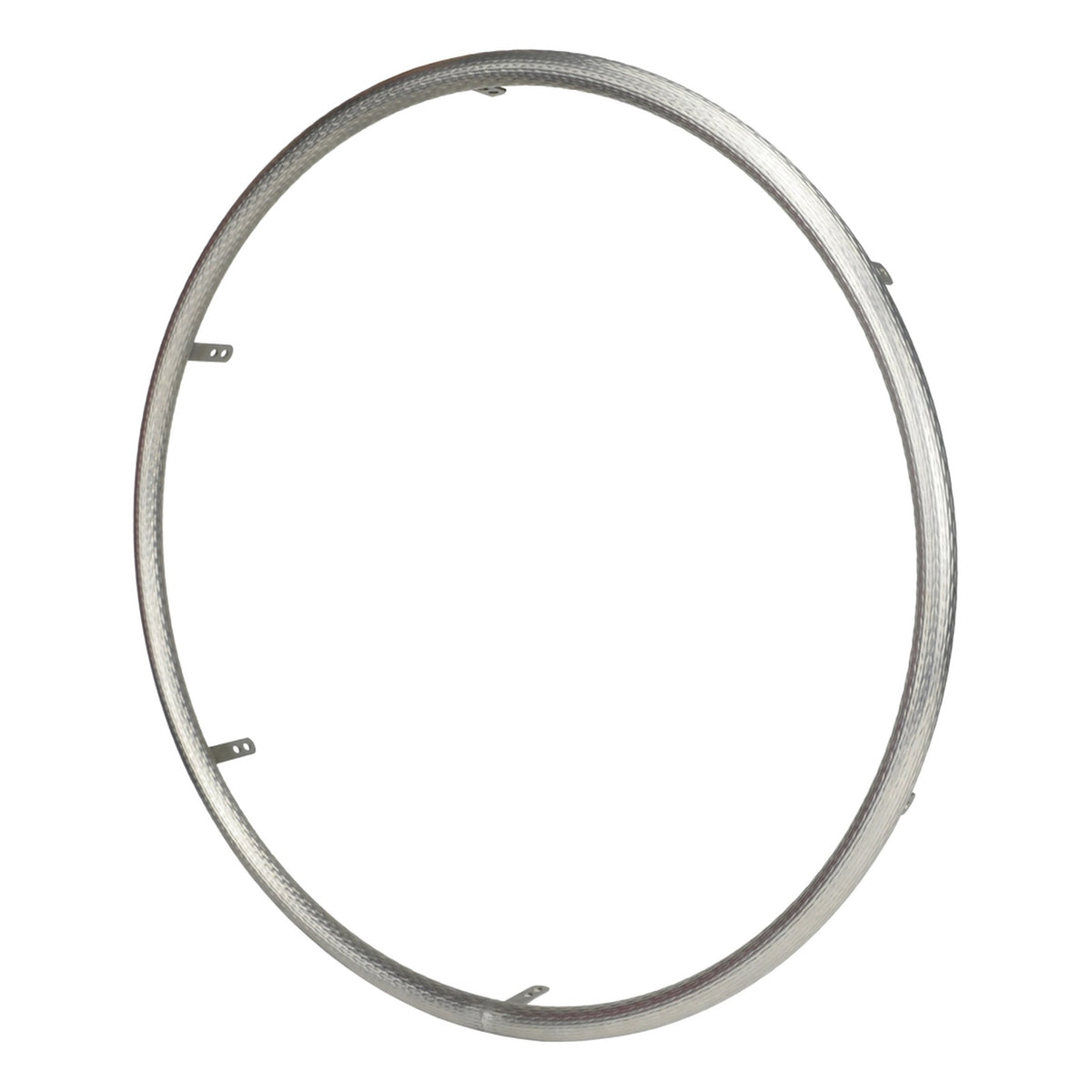 Spinergy TC stainless steel handrim at an angle, showing its mounting tabs