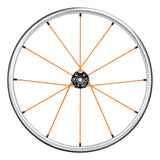 Spinergy XLX FlexRim wheel with orange spokes