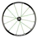 Spinergy XLX wheel with green spokes