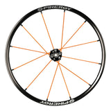 Spinergy XLX wheel with orange spokes