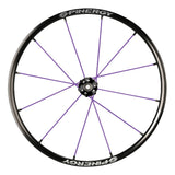Spinergy XLX wheel with purple spokes