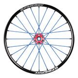Spinergy XSLX R10 wheel with blue spokes