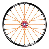 Spinergy XSLX R10 wheel with orange spokes