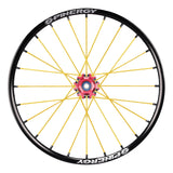 Spinergy XSLX R10 wheel with yellow spokes