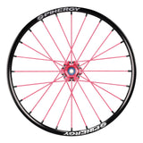 Spinergy XSLX R10 wheel with pink spokes