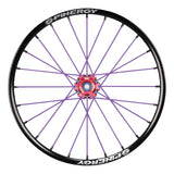 Spinergy XSLX R10 wheel with purple spokes