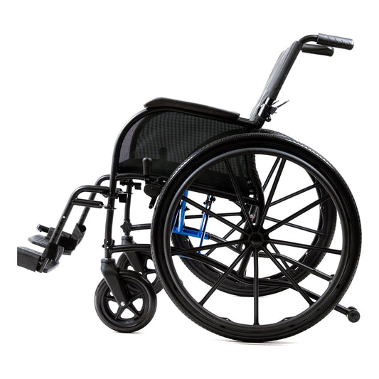Strongback ErgoSteel wheelchair, side view