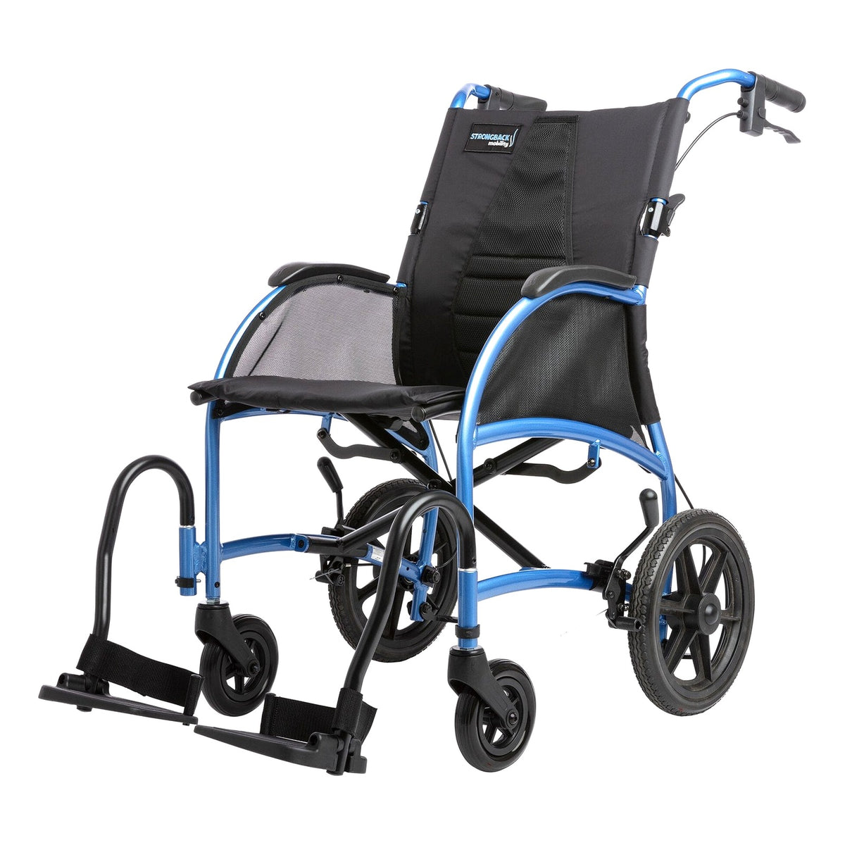 Strongback Excursion transport chair, three-quarter front view